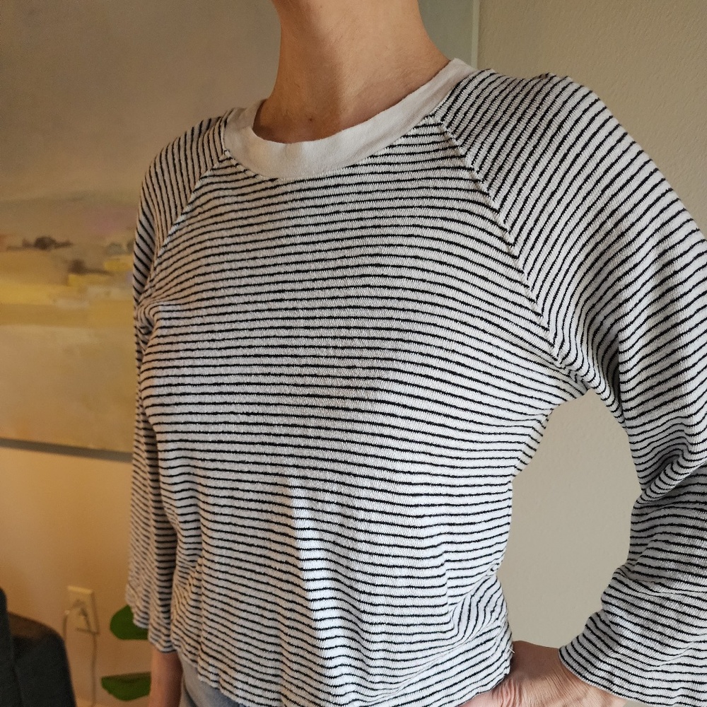 Madewell Terry Raglan Sleeve Striped Shirt